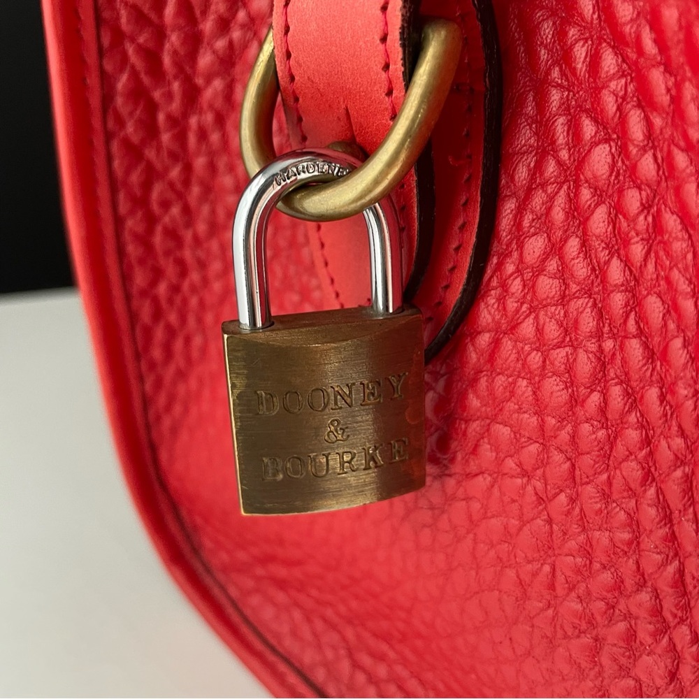 Dooney and Bourke awl Leather Red satchel crossbody bag P29 - Picture 12 of 16